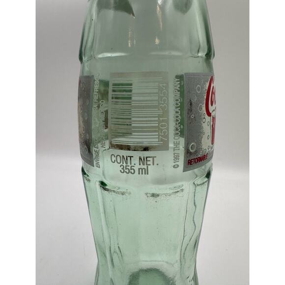 Vintage 1997 Green Glass Coca Cola Light Coke Bottle Made In Mexico - Picture 2 of 3